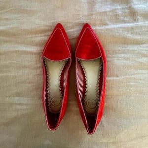 Red Suede Flats